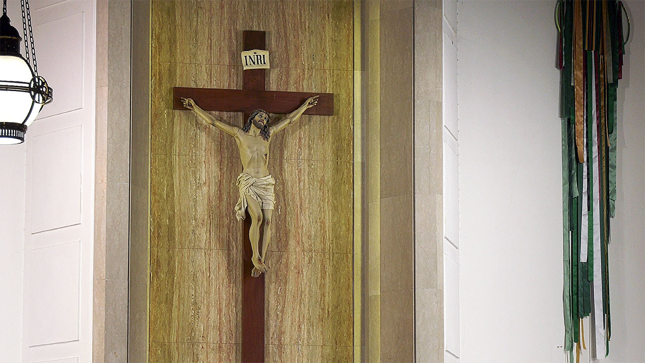 Christ on the cross at St. Therese Little Flower Parish.