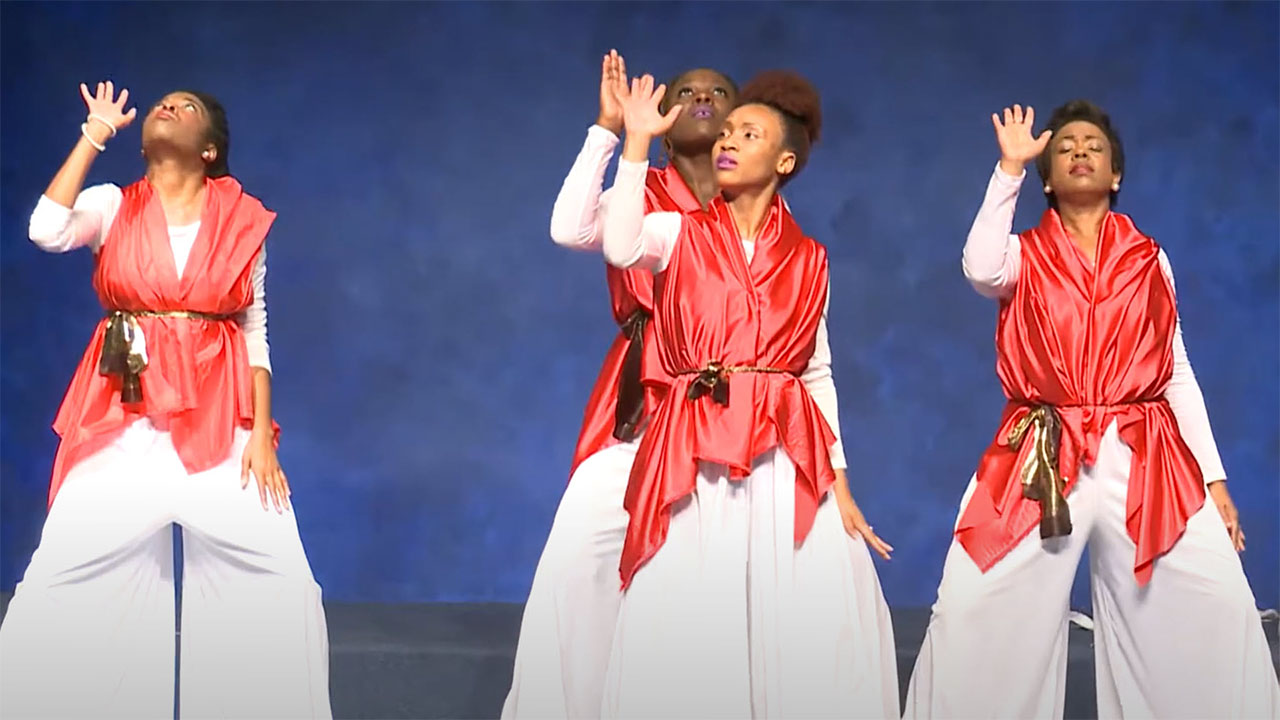 A Liturgical Praise Dance performed at a church.