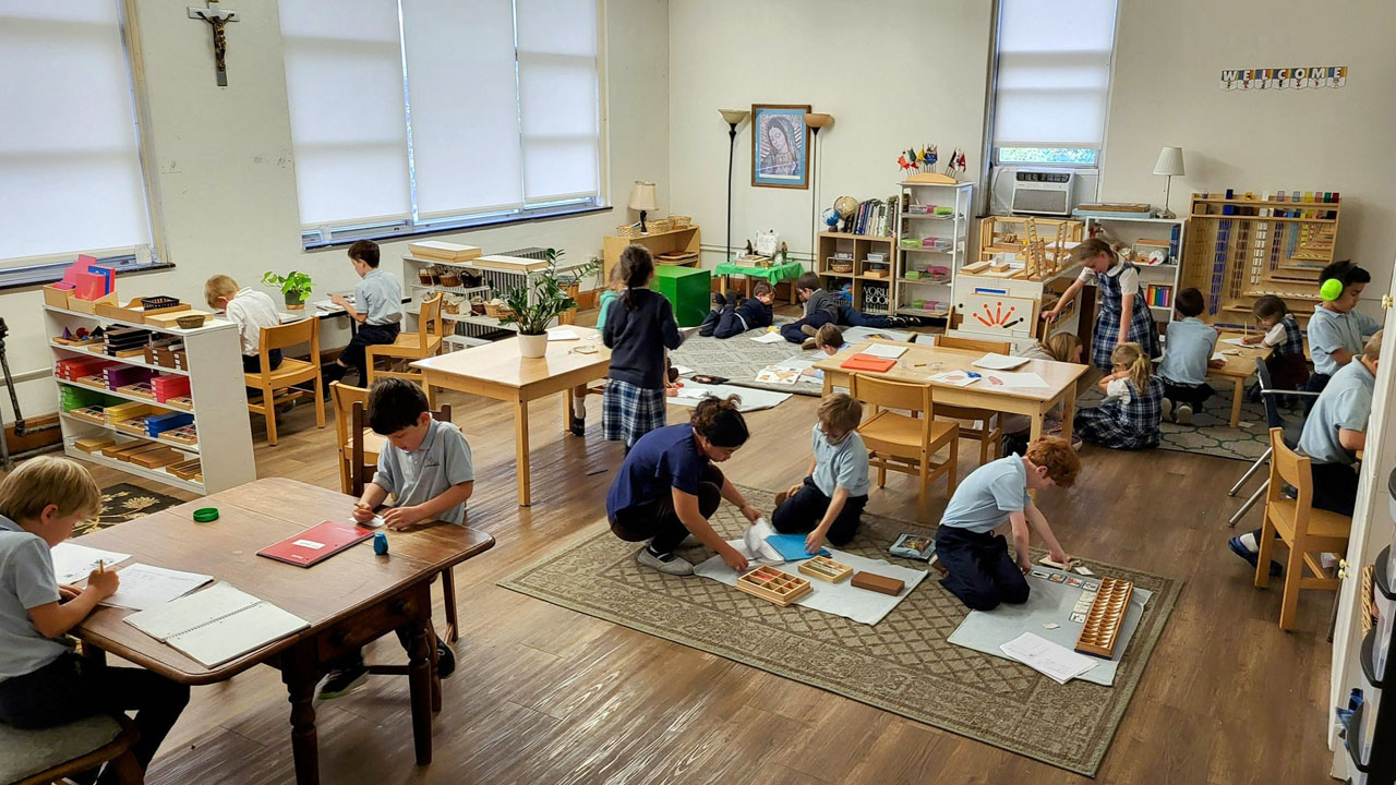 A classroom in the Our Lady's Montessori School located on the St. Therese Little Flower Parish campus.