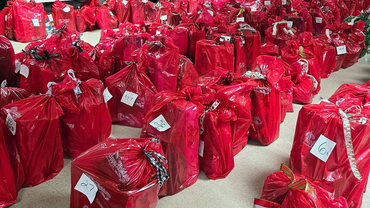 St. Therese Little Flower Christmas Baskets ready for delivery to our families in need.